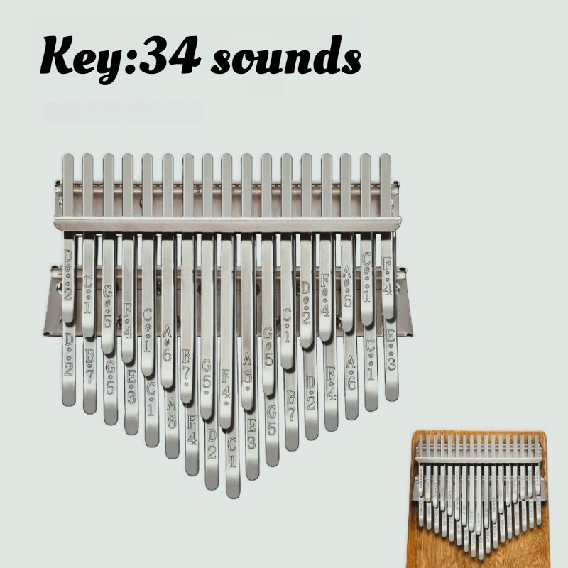Musical Instrument Qin - Metal 34 Key Kalimba Accessories Smooth