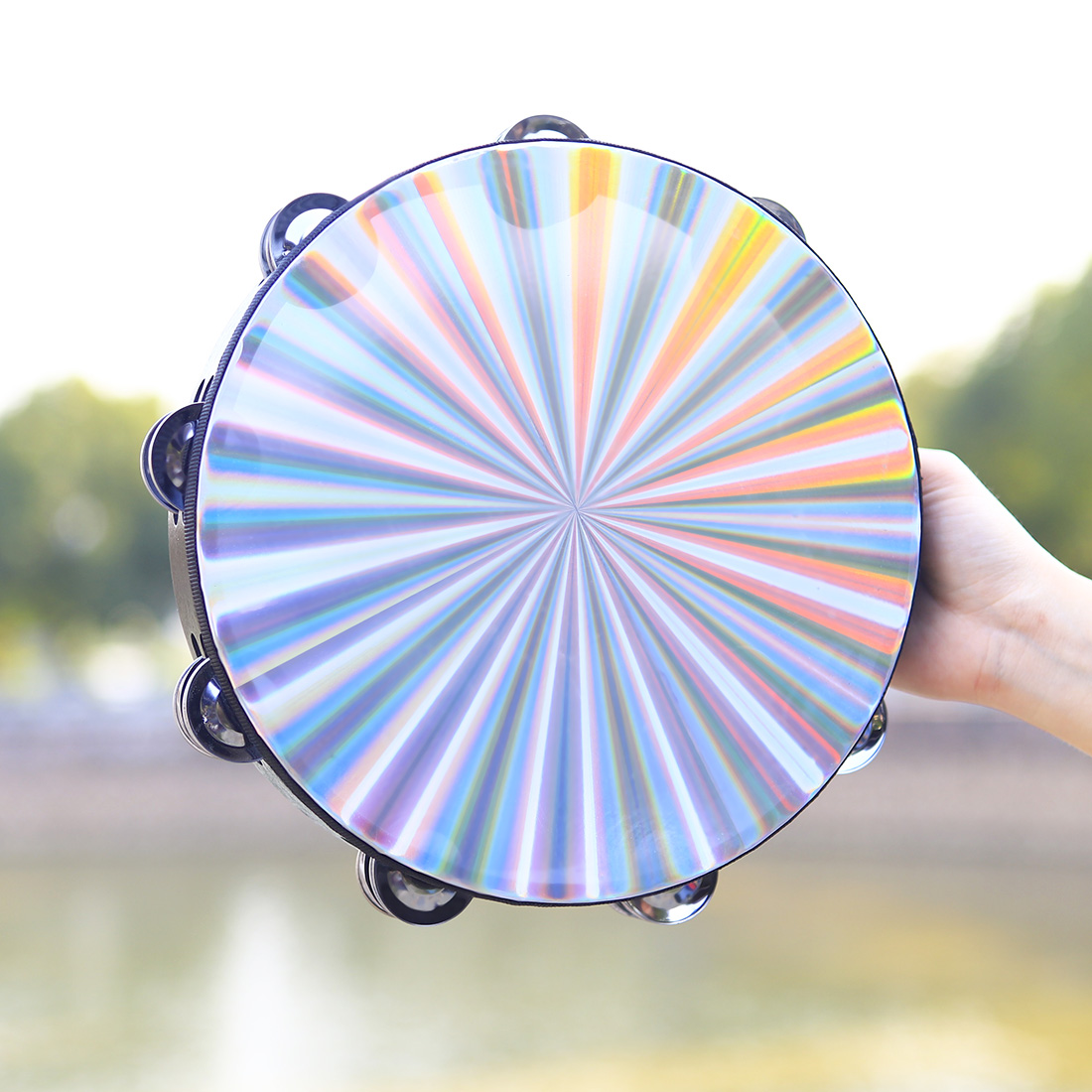 10 Inch Tambourine Hand Crank  - Musical Instrument Drawing ulasan dan harga