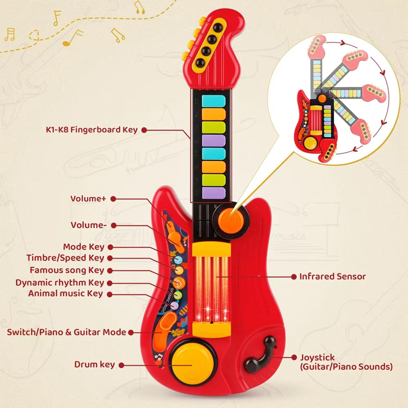 2 In 1 Electric Kids Guitar To - Musical Instrument Drawing ulasan dan harga