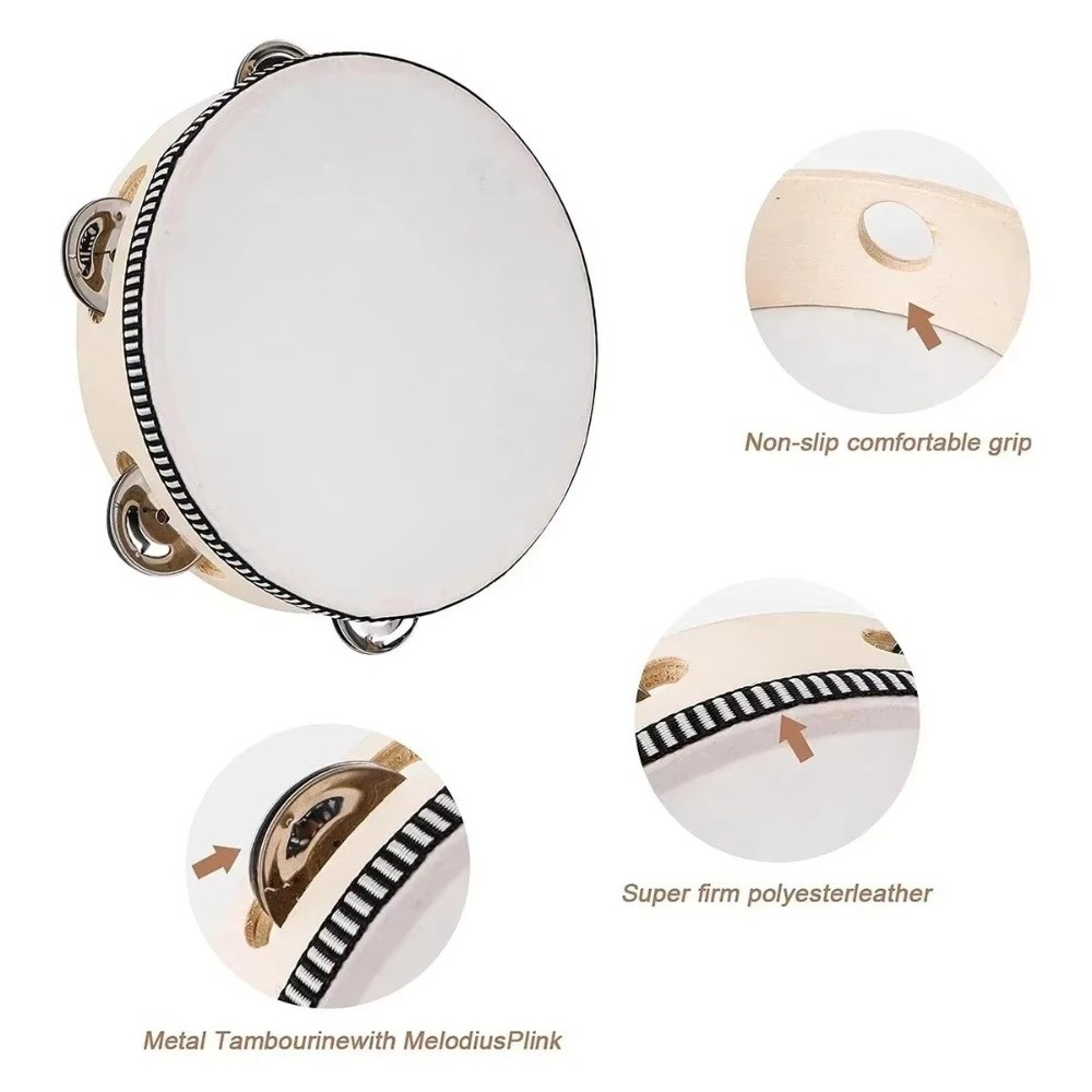 4/6/8/10 Inch Hand Held Drum W - Musical Instrument Tambourine ulasan dan harga