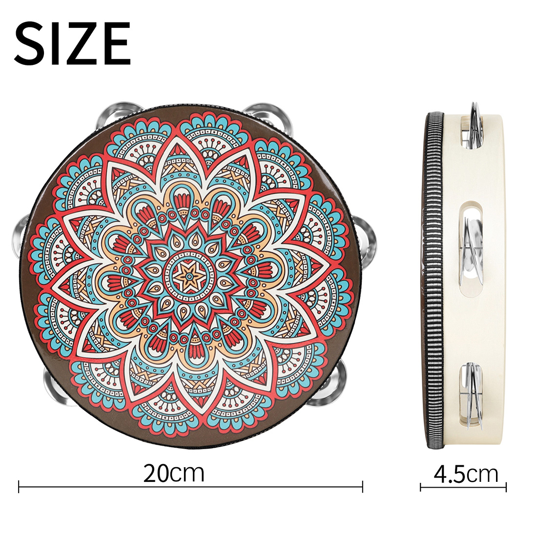 IRIN 8Inch Single Row Ancient  - Musical Instrument Tambourine ulasan dan harga