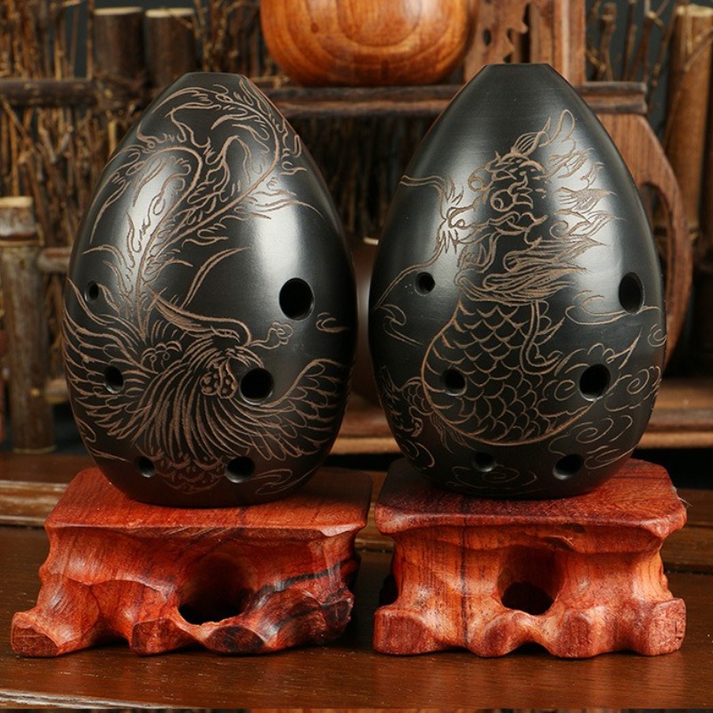 8 Holes Ocarina Black Portable - Musical Instrument Drawing ulasan dan harga